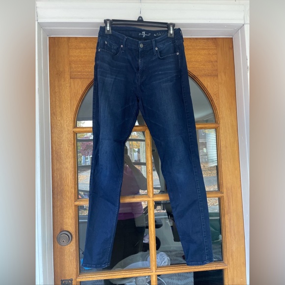 7 For All Mankind Denim - 7 for all mankind women’s 28 waist blue skinny jeans inseam 30